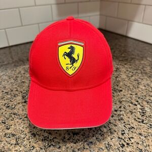 Ferrari Hat Baseball Cap Men's Adjustable Red Scudetto F1 Racing Motorsports